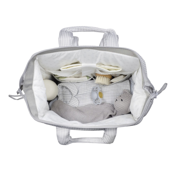 Little Bloom Grey Gingham Backpack