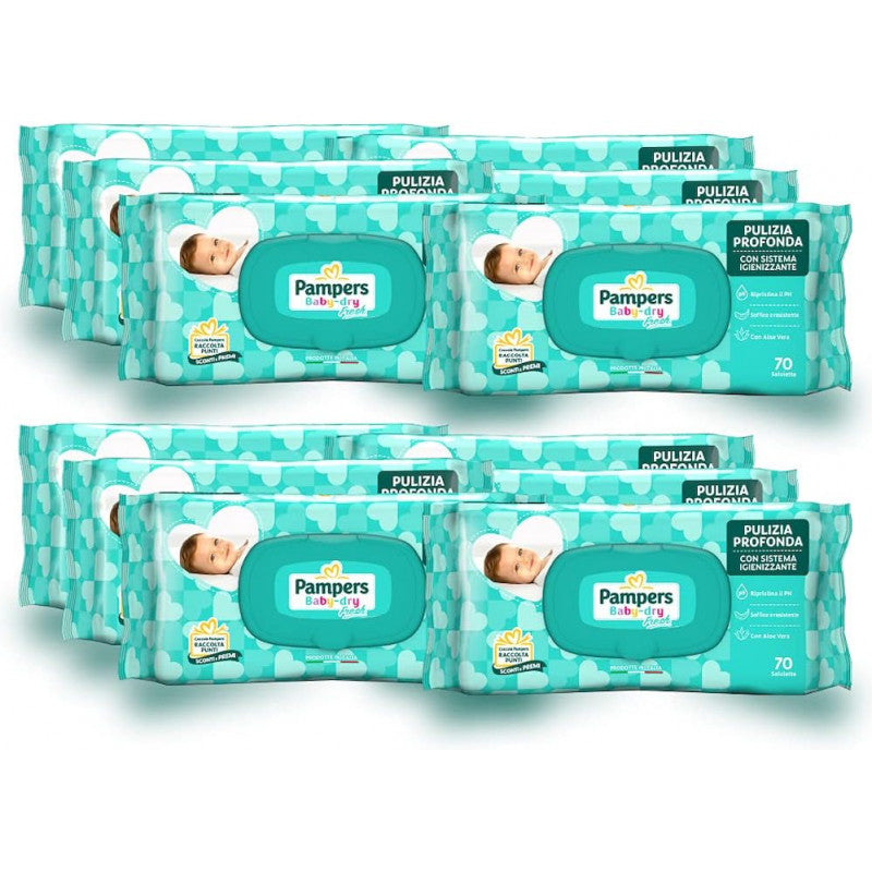 12 Packungen mit 70 Stück 840 Pampers Baby Fresh Feuchttüchern