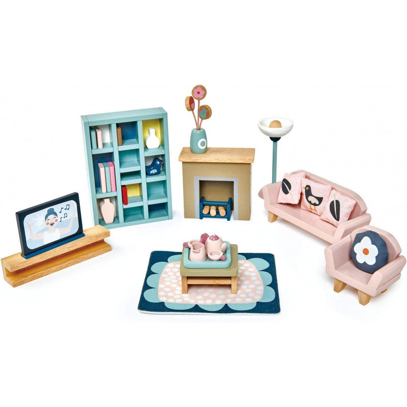 Muebles para salón de casa de muñecas
