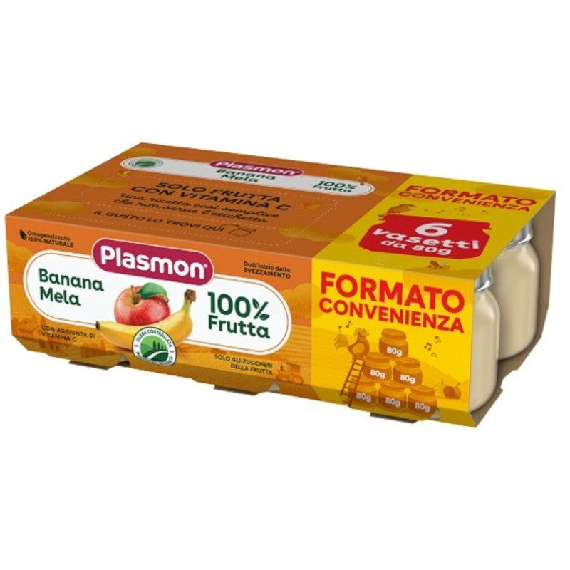 Puré de Plátano y Manzana Plasmon - 6 Tarros de 80 g