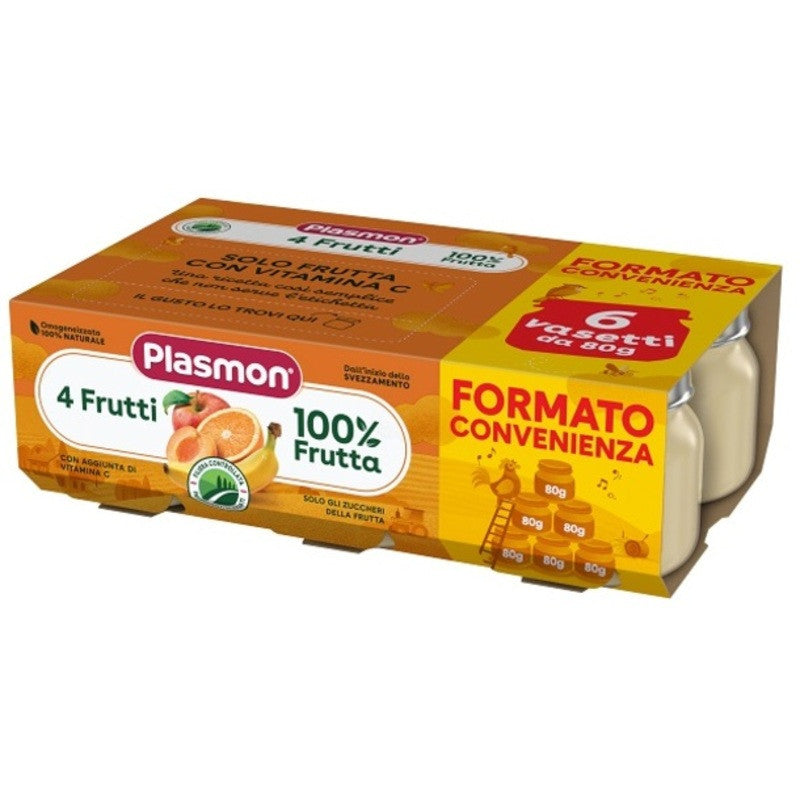Plasmon Mixed Fruit Purée - 6 Jars x 80g