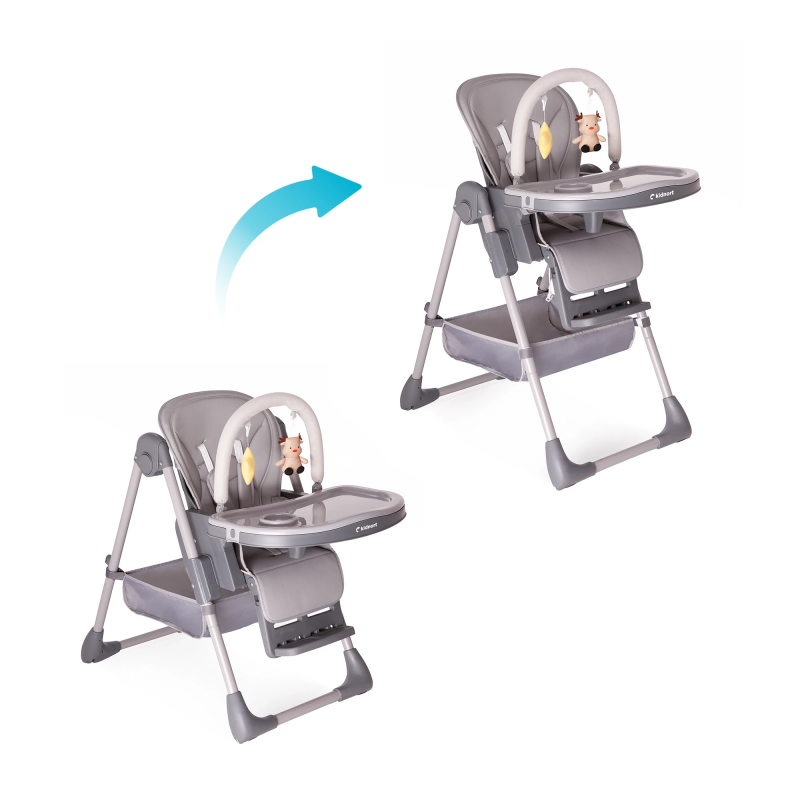 Seggiolone Pappa Kidnort Jordgubbe Grigio