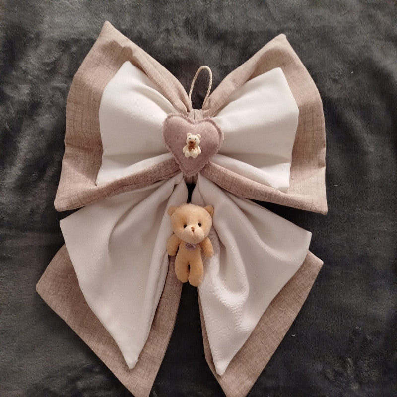 Lazos Artesanales de Nacimiento Osito Beige