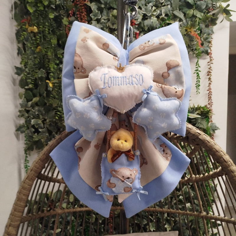 Lazos de Nacimiento Artesanales Personalizados Azul Claro