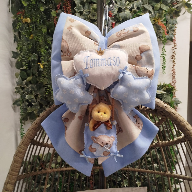 Lazos de Nacimiento Artesanales Personalizados Azul Claro