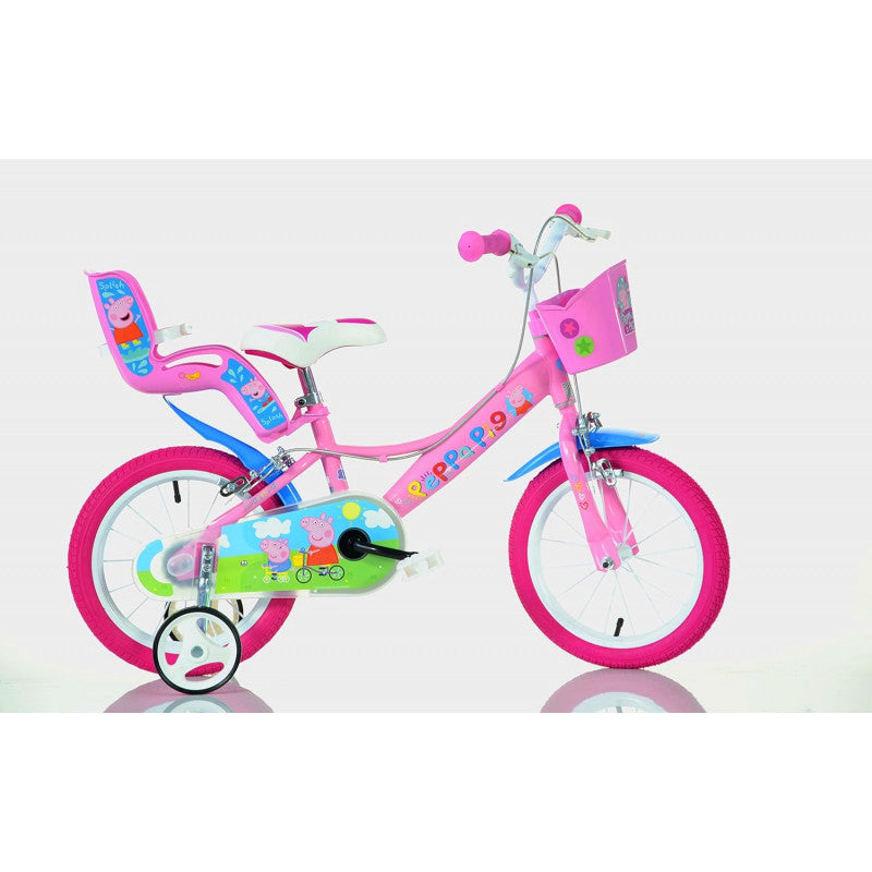 Bicicleta Peppa Pig 16";";La Bicicleta Rapunzel es la bicicleta en los colores rosa/morado con el personaje de Rapunzel, disponible en tres tamaños diferentes: 14" y 16" a elegir."
