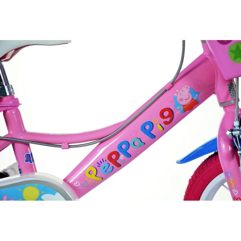 Bicicletta Peppa Pig 12";";La Bicicletta Rapunzel è la bicicletta nei colori del rosa/viola con il personaggio di Rapunzel, disponibile in tre diversi dimensioni: 14" e 16" da scegliere."