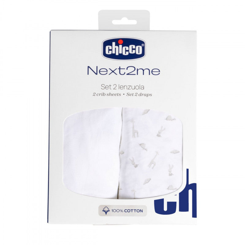Chicco Baumwoll-Bettlaken-Set für Next2Me - 2-teilig