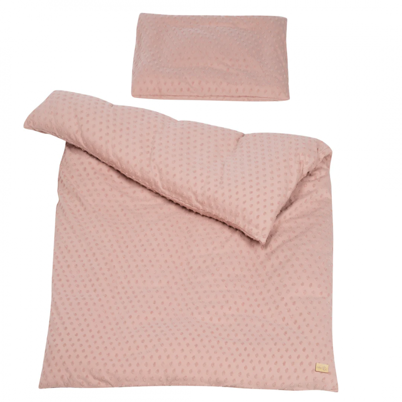 Juego de cuna de algodón orgánico rosa
