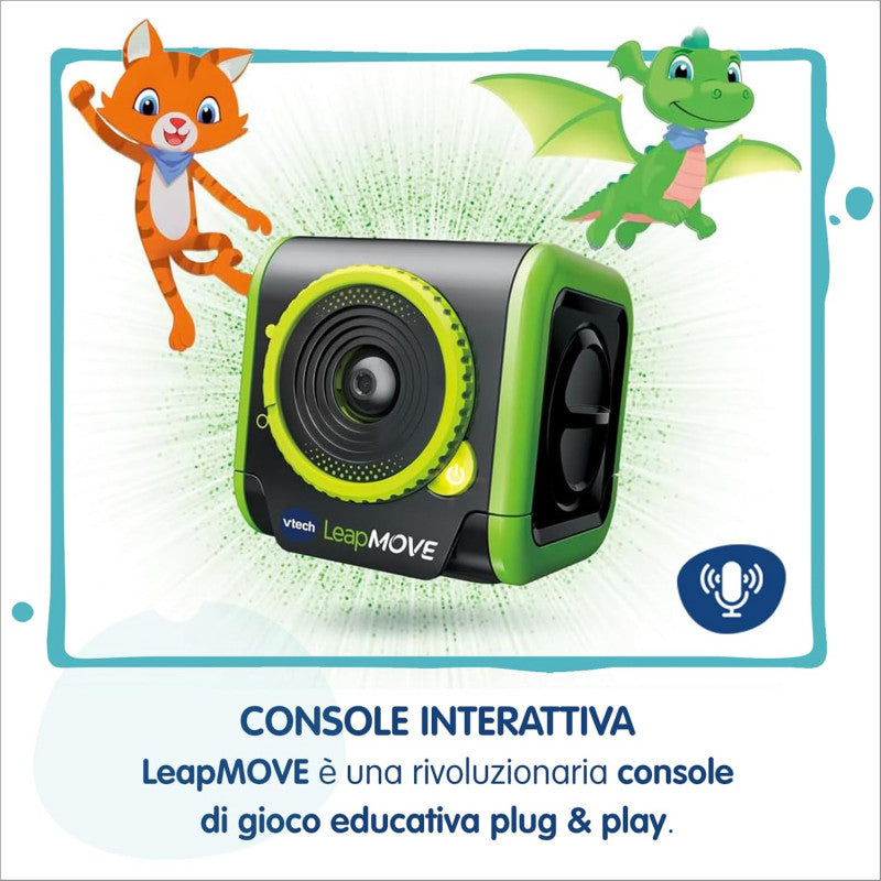 Consola de videojuegos LeapMOVE negra y verde