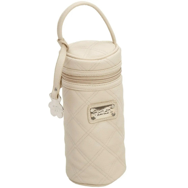 Nanan Ecru Faux Leather Bottle Holder