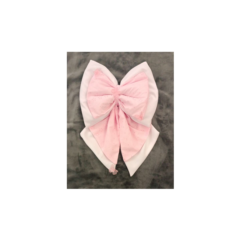 Fiocco Nascita Rosa In Sangallo