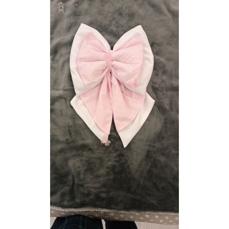 Fiocco Nascita Rosa In Sangallo