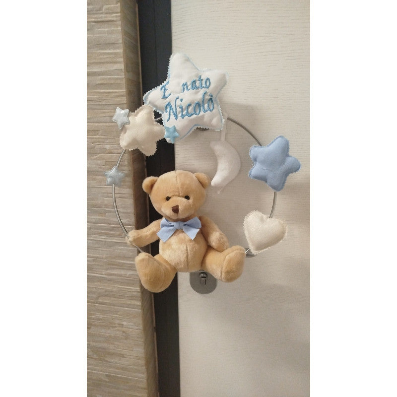 Blue Birth Announcement Banner with Personalized Name