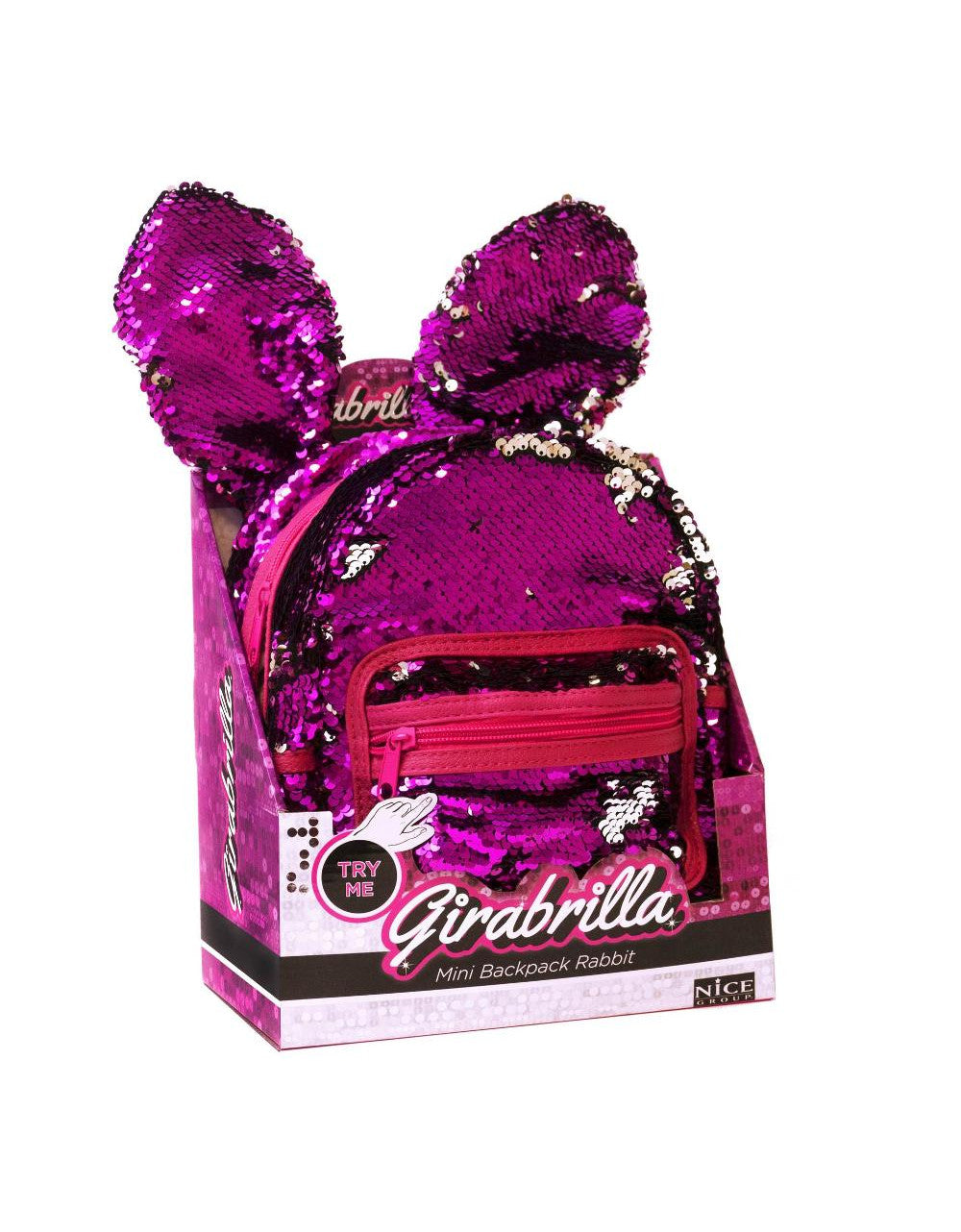 Girabrilla Zainetto Coniglietto Rosa/Argento