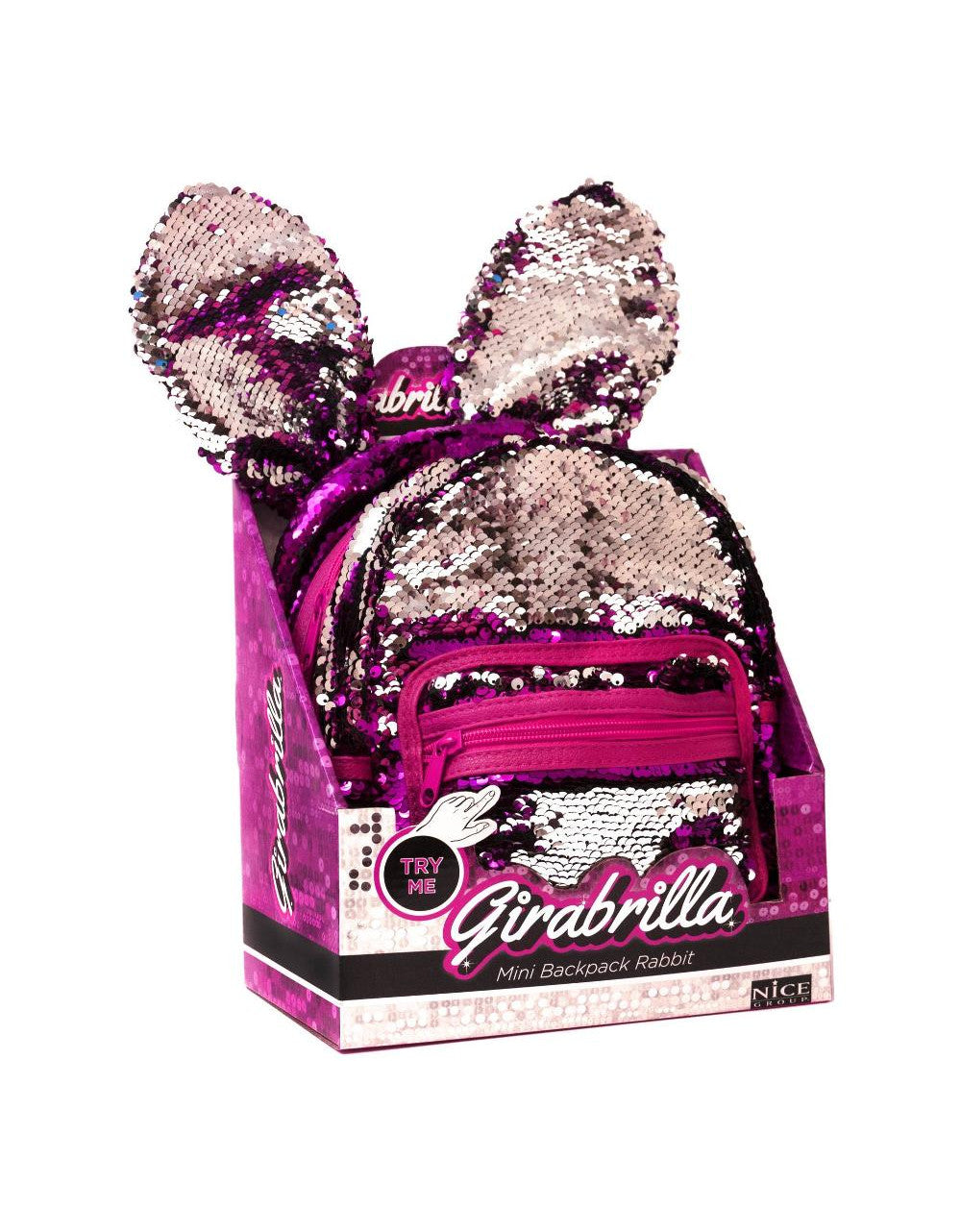 Girabrilla Zainetto Coniglietto Rosa/Argento