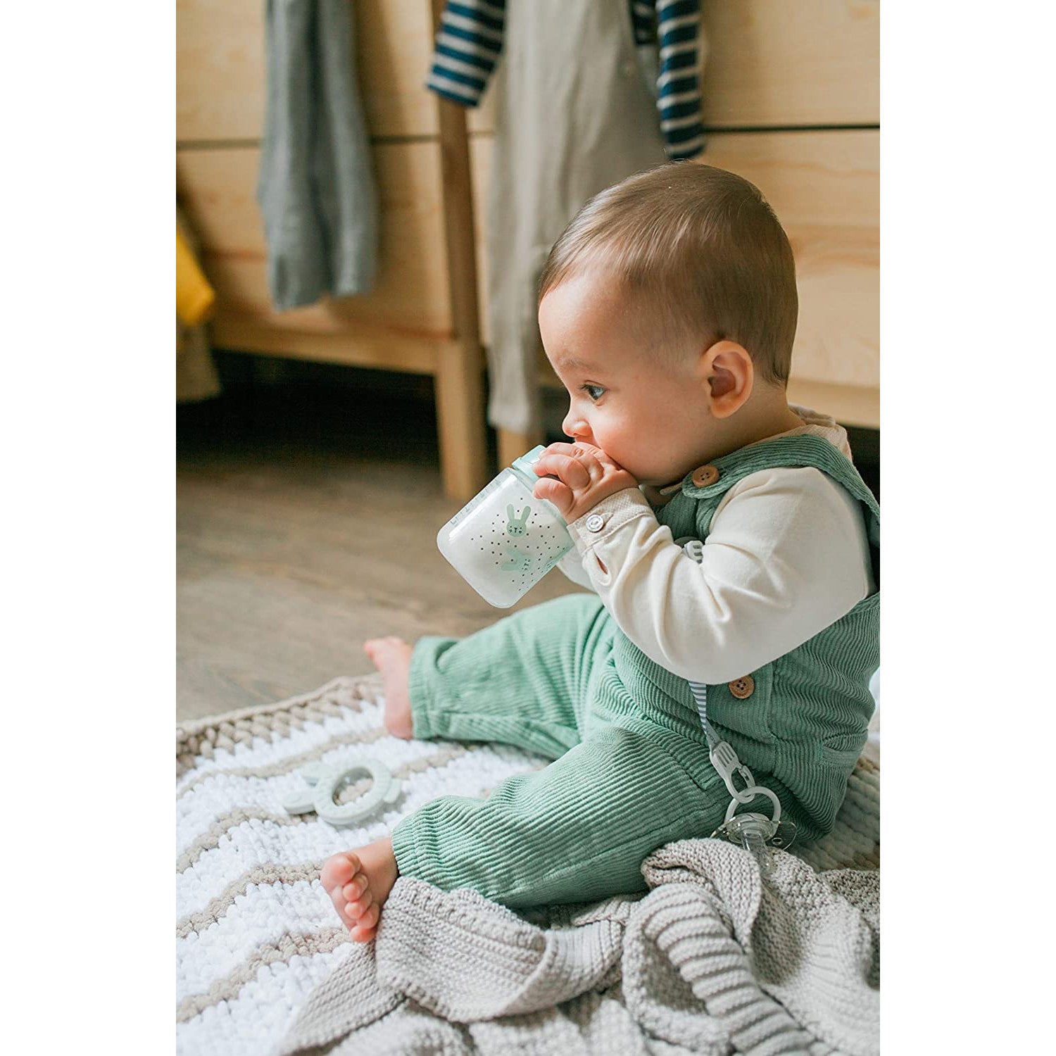 Biberon Hygge Baby Coniglio Pois Verde - Flusso Lento 120 ml