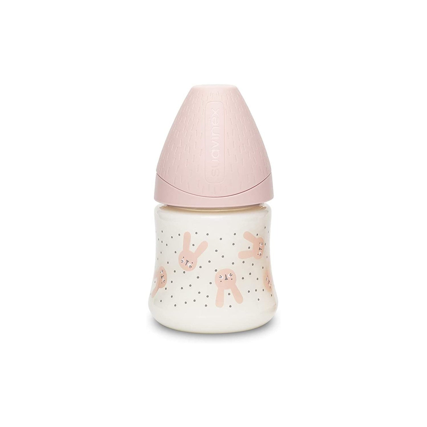 Biberón Hygge Baby Conejo Topos Rosas - Flujo Lento 150 ml