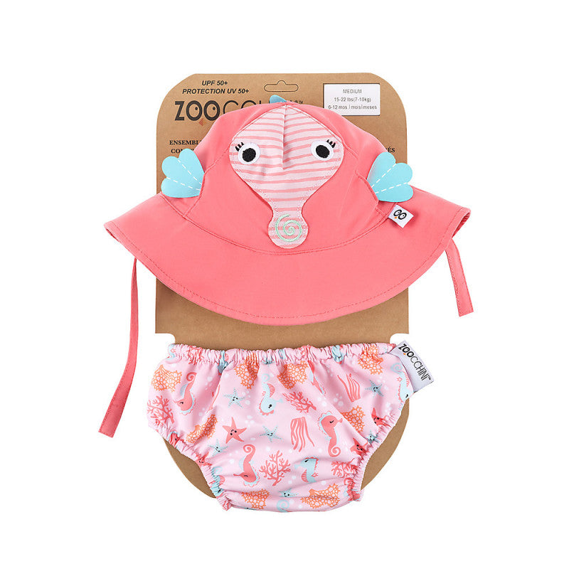 Supportive Swimsuit and Hat - Seahorse