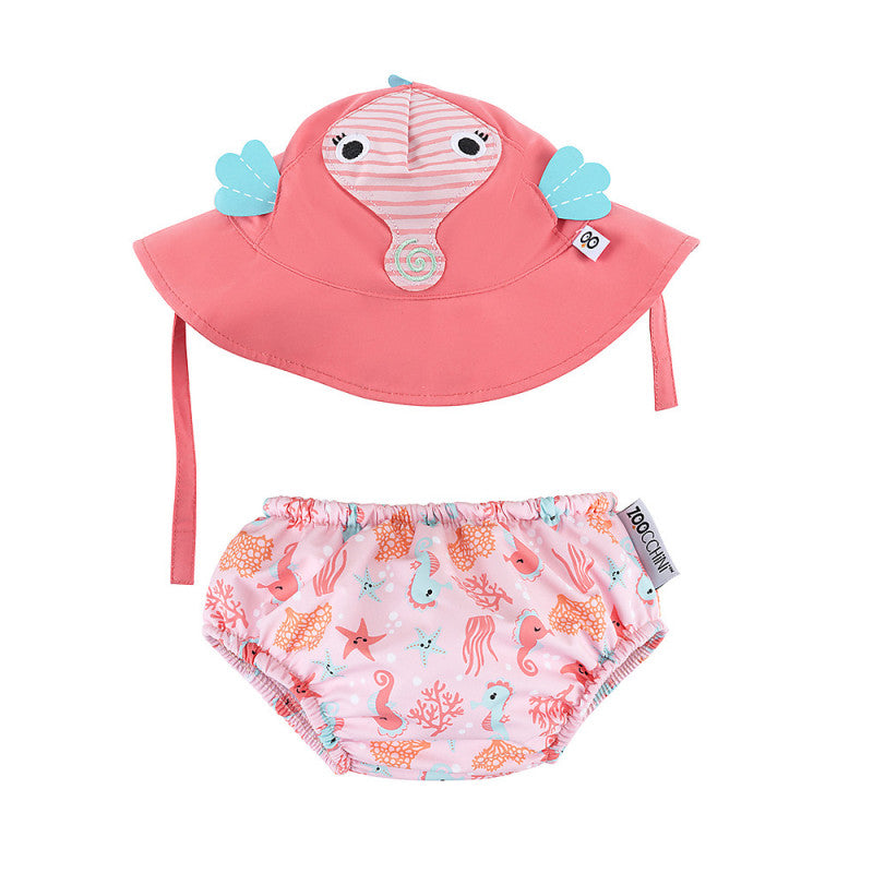 Swim Nappy and Seahorse Hat | 3-6 Months
