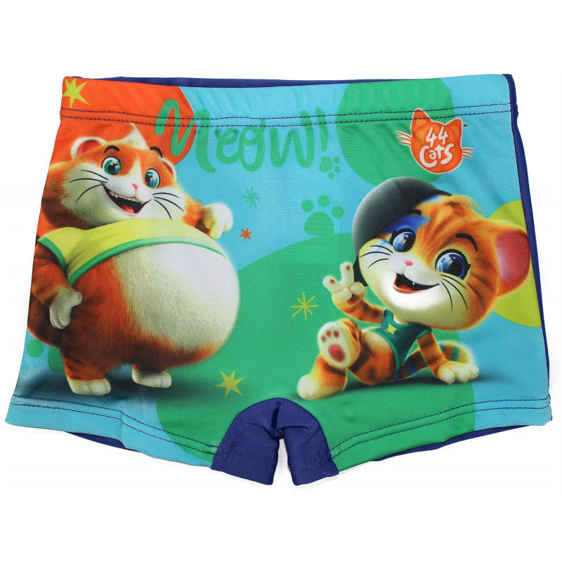 44 Cats Boxer Swim Trunks Blue - 3/4 Years