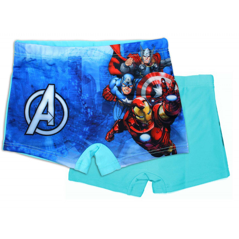Avengers Light Blue Boxer Swim Trunks - 3/4 Years
