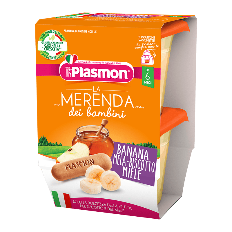 Plasmon Children's Snack - Banana, Apple, Biscuit and Honey