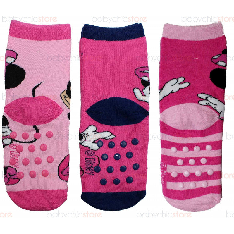 3 Pairs Minnie Non-Slip Socks - 27/30