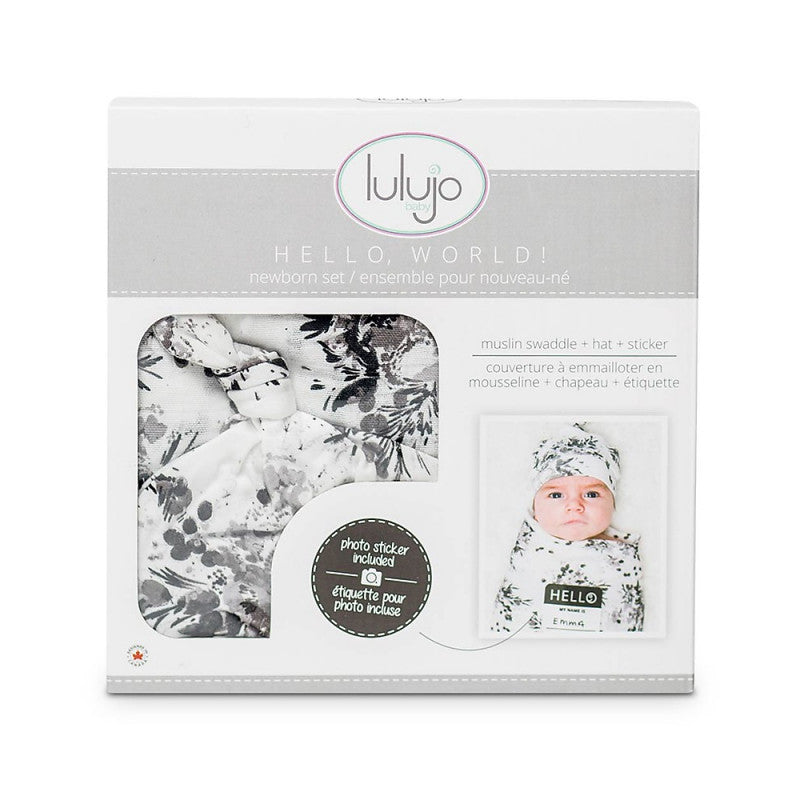 Set Hello World Lulujo Baby Black Floral