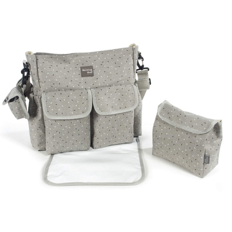 Walking Mum Confetti Grey Wickeltasche