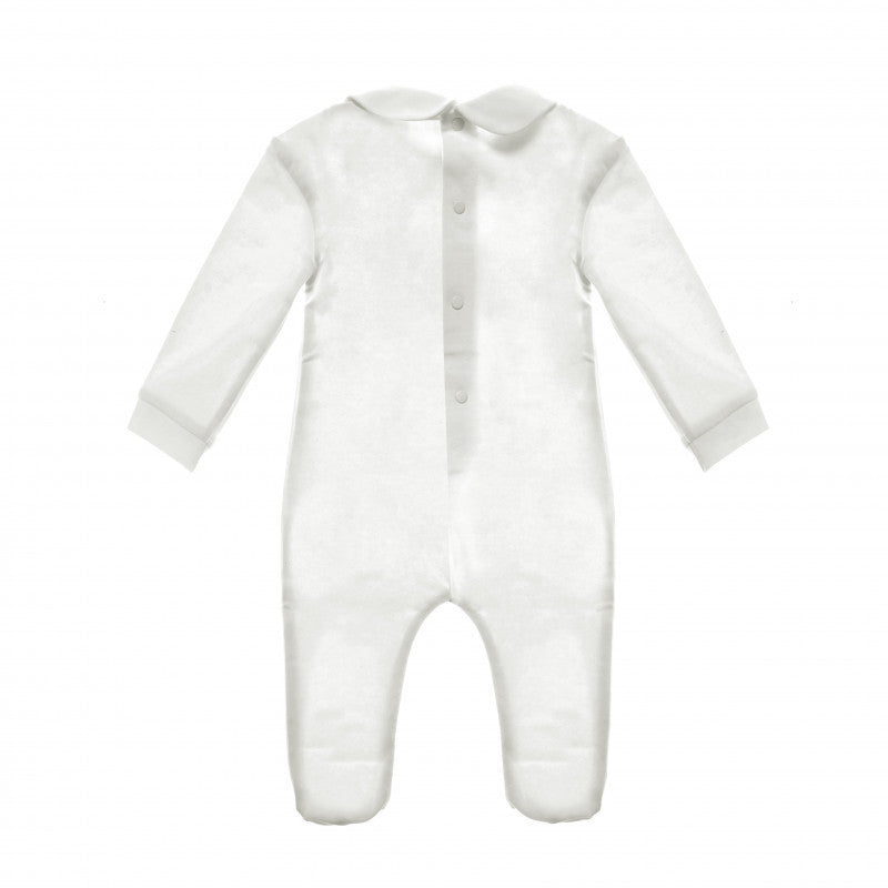 White Whipped Cream Heart Romper - 6 Months