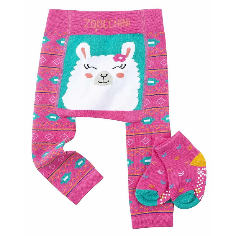 Anti-Slip Leggings and Socks Set - Llama 12-18 Months