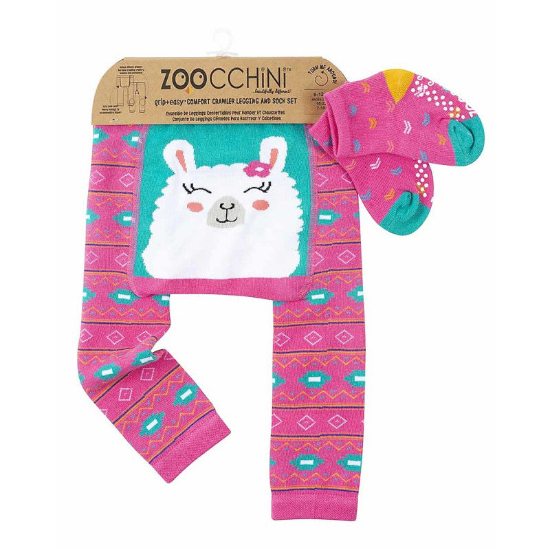 Anti-Slip Leggings and Socks Set - Llama 12-18 Months
