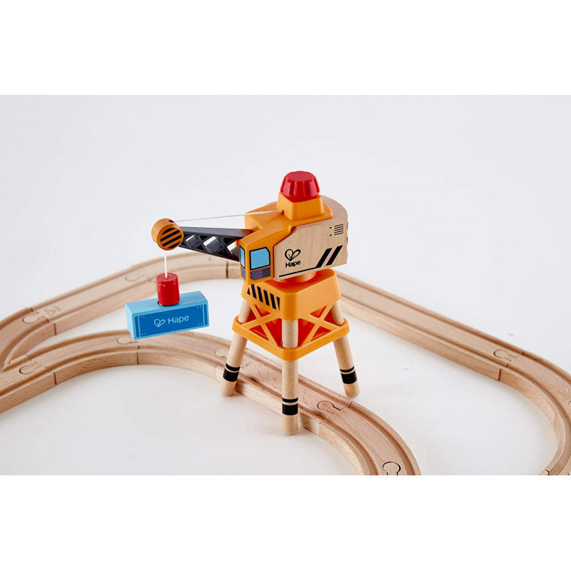Train Track with Level Crossing and Crane