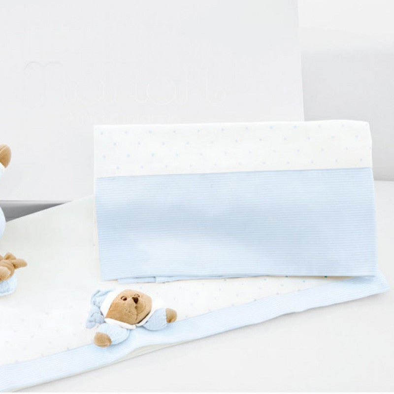 Puccio Light Blue Crib Sheet Set