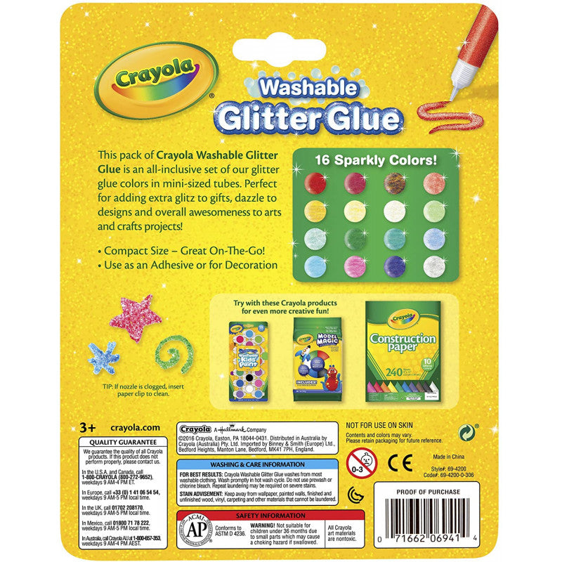 16 Mini Colle Glitter Lavabili