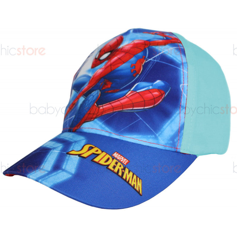 Spiderman Cap with Visor - Light Blue