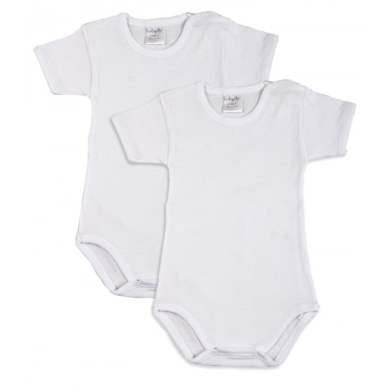 Set of 2 Newborn Short-Sleeve Bodysuits - 0 Months