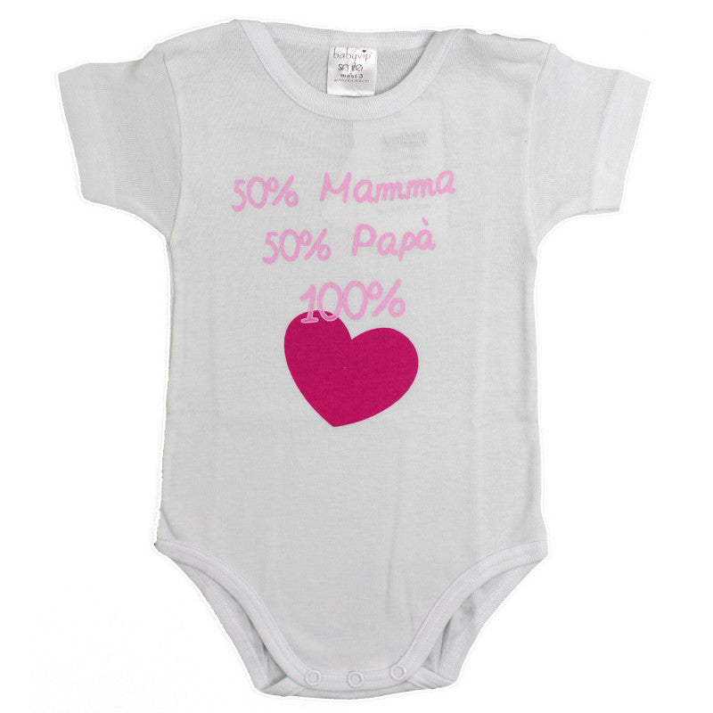 Body de bebé de manga corta - 50% Mamá y 50% Papá