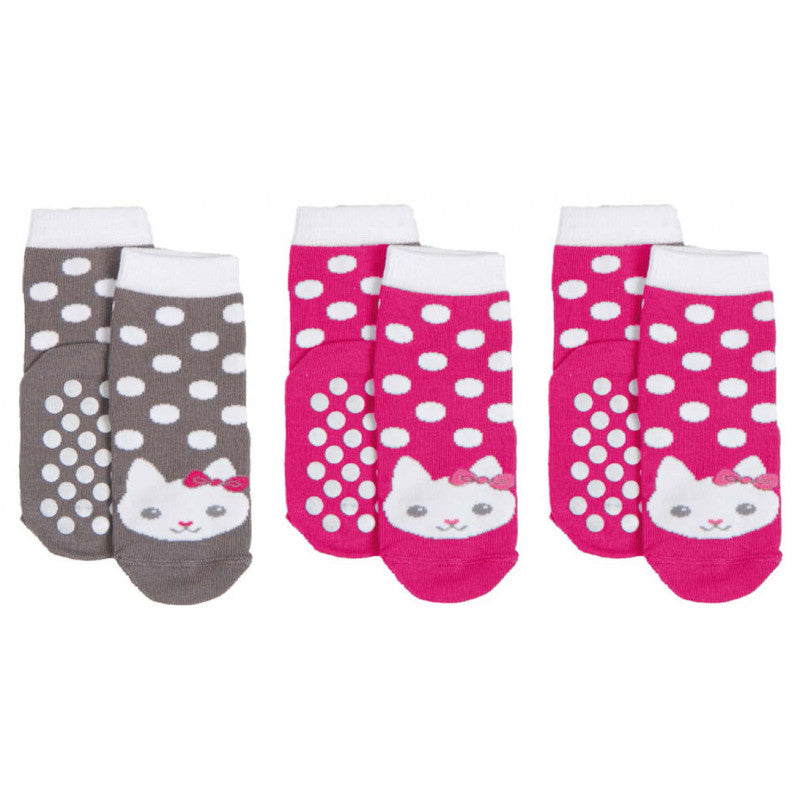 3 Pairs Kitten Non-Slip Socks - 23|26