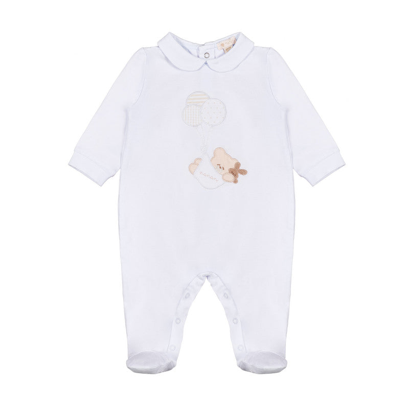 Pelele blanco con osito y globos Nanan - 6 Meses