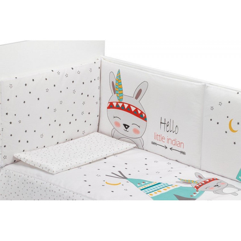 Complete Duvet and Bumper for Cot - Little Indian White