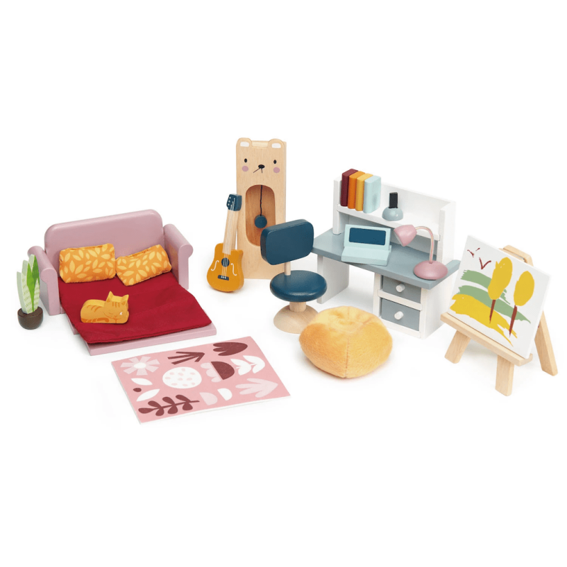 Juego de muebles para casita de madera