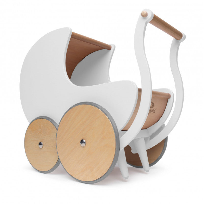 Kinderfeets Wooden Doll Stroller - White