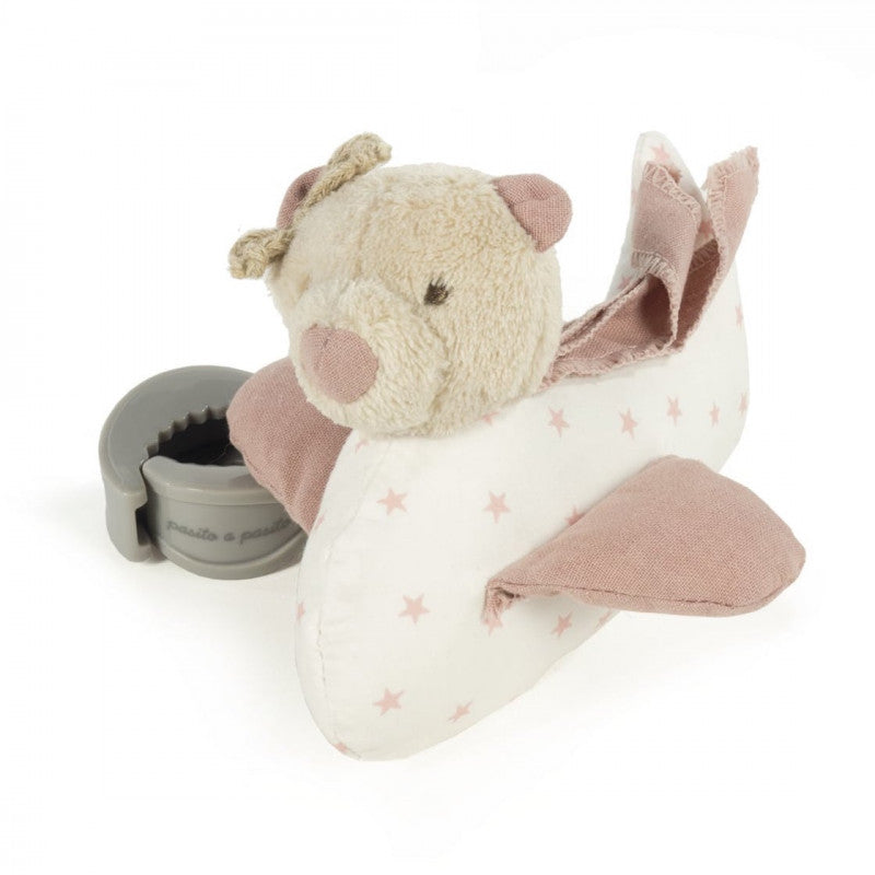 Musikalischer Teddybär im Flugzeug - Pink