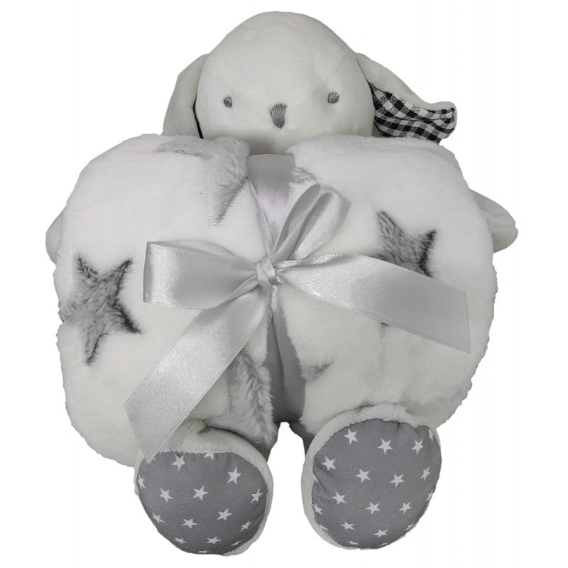 Peluche con Manta Gris