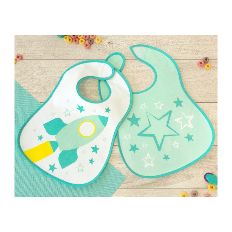Kiokids - Set 2 baberos Azul Celeste