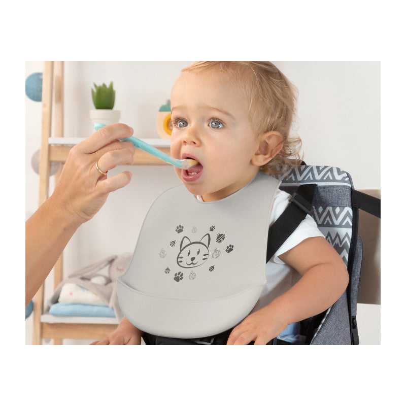 Kiokids - Silikon-Lätzchen - Grau