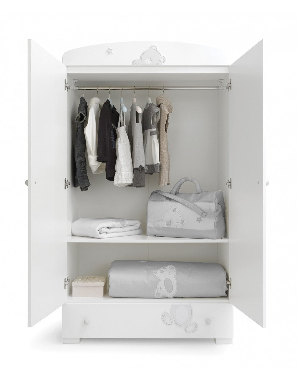 Erbesi - Armoire Tato Blanc-Gris - 2