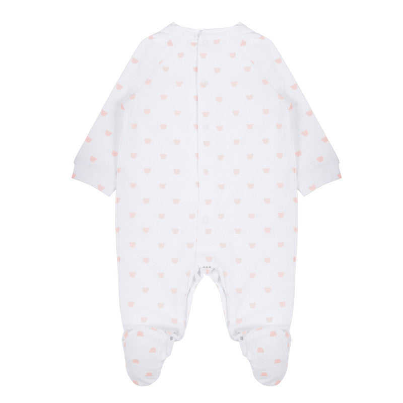 Onesie mit rosa Bären und Knöpfen 6 Monate